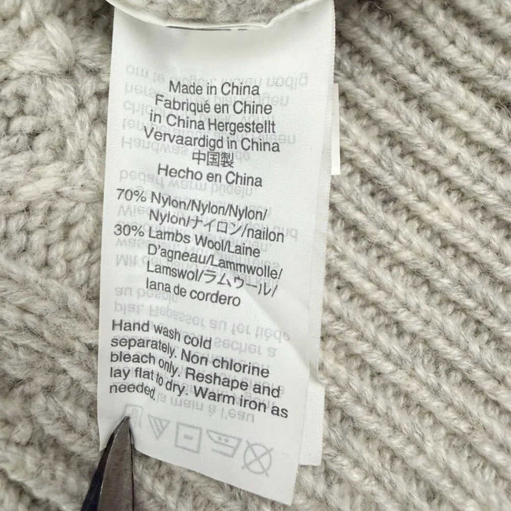 J. Crew Cable Knit Crewneck Sweater Women's Size Small Grey Lambs Wool Blend